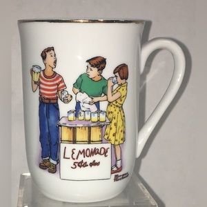 Vintage NORMAN ROCKWELL Mug 1982- Good Old Days “Thirsty bunch”